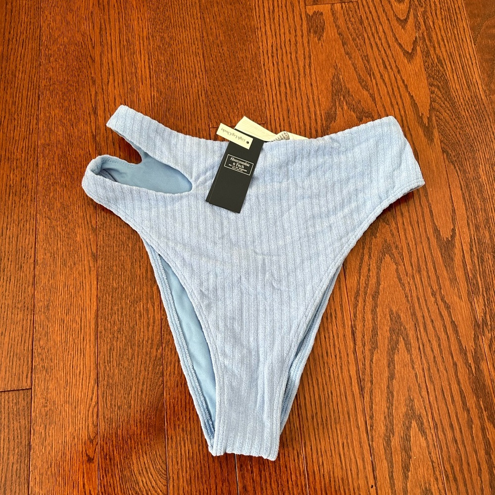 Abercrombie & Fitch High Leg cheeky cut out terry swim bottoms